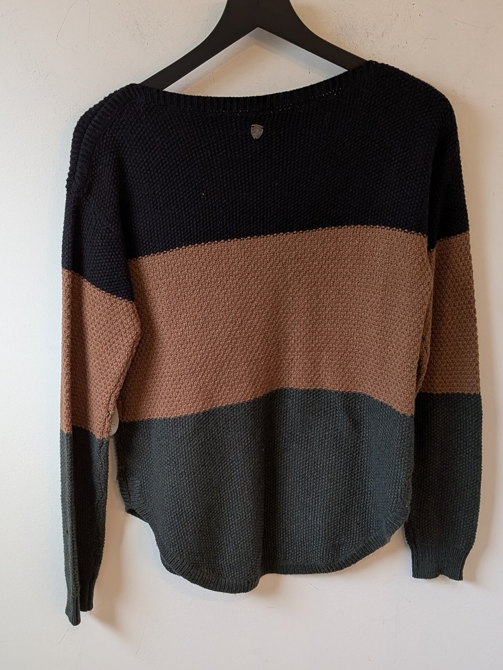 Kuhl 2022 Bella Stripe Sweater Gold Fuzion Colorblock Cotton Merino Wool Small - Picture 3 of 10